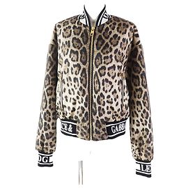 Giacca bomber con stampa leopardata Dolce & Gabbana per donne Marrone