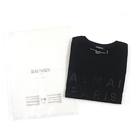 Balmain-Balmain Cotton Logo Crew Neck T-Shirt Black M-Black