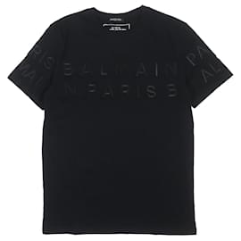Balmain-Balmain Cotton Logo Crew Neck T-Shirt Black S-Black