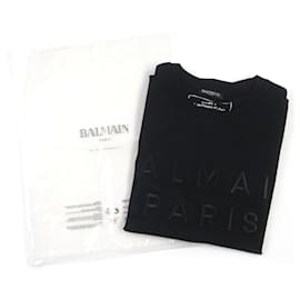 Balmain-Balmain Cotton Logo Crew Neck T-Shirt Black S-Black