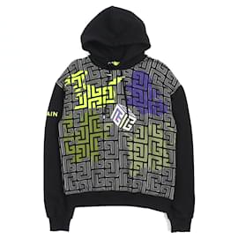 Balmain-Balmain Labyrinth Pattern Oversized Hoodie S-Other