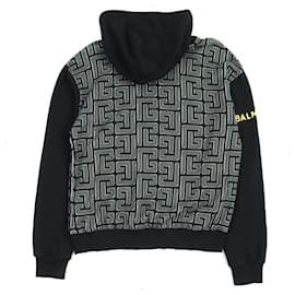 Balmain-Balmain Labyrinth Pattern Oversized Hoodie S-Other