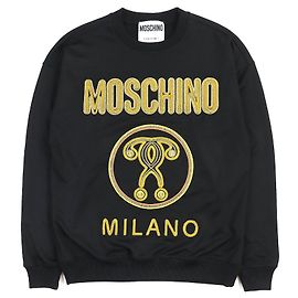 Moschino Logo Embroidered Sweatshirt Black Yellow Other