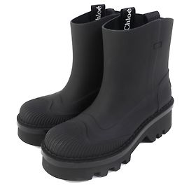 Chloé Chloe RAINA Rubber Ankle Boots Black 37 Black