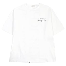 Alexander Mcqueen-Alexander McQueen Logo Cotton T-shirt White S-White