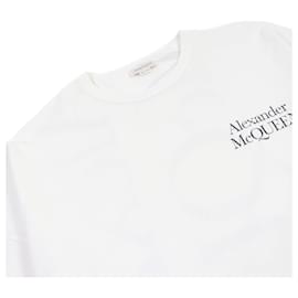 Alexander Mcqueen-Alexander McQueen Logo Cotton T-shirt White S-White