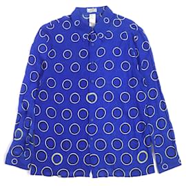 Versace-Versace Silk Medusa Button Shirt Blue 52-Blue
