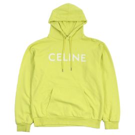 Céline Sudadera con capucha de algodón con estampado de Celine M Amarillo