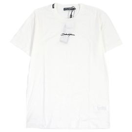 Camiseta de algodón negra con logo de Dolce & Gabbana Blanco