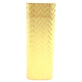 Cartier-Cartier Oval Herringbone Gas Lighter Gold-Golden