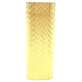 Cartier-Cartier Oval Herringbone Gas Lighter Gold-Golden