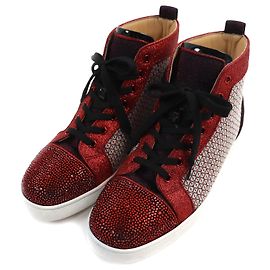 Sneakers alte con strass Christian Louboutin Rosso