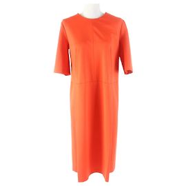 Robe à taille froncée en nylon rayonne Jil Sander orange 34 Orange