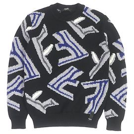 Pull en laine Fendi avec logo FF noir Noir
