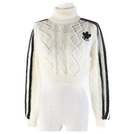 Gucci Mohair Nylon Rollkragen Gestrickter Crop XS Weiß