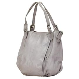 Tod's-Tod's Leather 2WAY Handbag Shoulder Bag-Grey