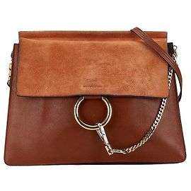 Chloé Chloe Faye Brown Leather Shoulder Bag Brown
