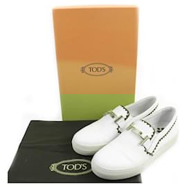 Tod's-Tod's Leather Slip-Ons Sneakers White Red 38-Other
