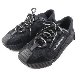 Sneakers in pizzo floreale Dolce & Gabbana NS1 per donne Nero