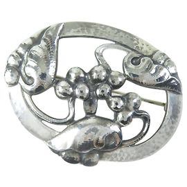 Autre Marque Georg Jensen Moonlight Grape Brosche aus SV925 Silber Silber