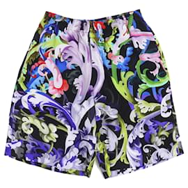 Versace-Versace College Fit Pattern Shorts Black 46-Other