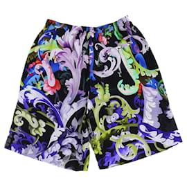 Versace-Versace College Fit Pattern Shorts Black 46-Other