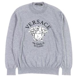 Versace Medusa Strickpullover grau 46 Grau
