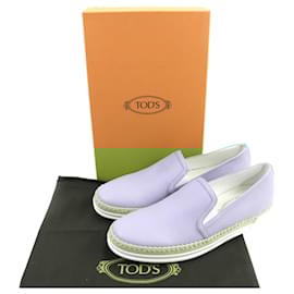 Tod's-Tod's Leather Espadrilles Flats Emerald Green 38.5-Other