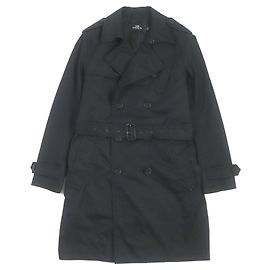 Coach Cotton Polyester Leather Trench Coat S Black