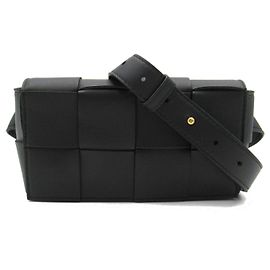 Bottega Veneta Lambskin Cassette Belt Bag Black Black