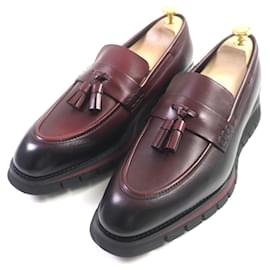 Louis Vuitton-Louis Vuitton Leather Tassel Loafers Black 7-Other