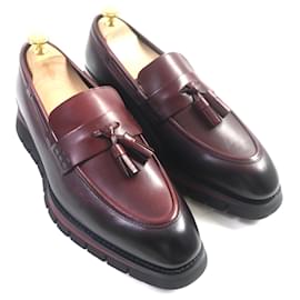 Louis Vuitton-Louis Vuitton Leather Tassel Loafers Black 7-Other