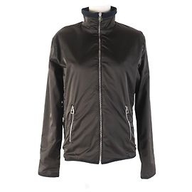 Hermès HERMES Nylon-Polyurethan Aufwärmjacke L Dunkelbraun