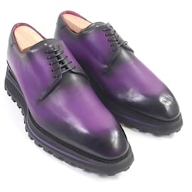 Louis Vuitton-Louis Vuitton Leather Derby Shoes Purple 5.5-Purple