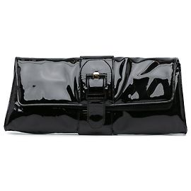 Schwarze lackleder Klapp-Clutch von Christian Louboutin Schwarz