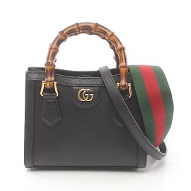 Borsa Tote Gucci Diana in bambù Nero