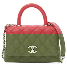 Chanel-Chanel Coco Handle XXS Handbag in Red Caviar Leather-Red