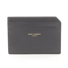 Saint Laurent-Saint Laurent Black Leather Business Card Case-Black