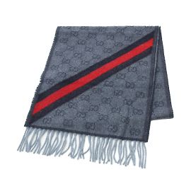 Stola in lana Gucci in blu, navy e rosso Rosso Blu Blu navy