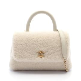 Chanel-Chanel Coco Handle Flap Matelasse Handbag-White