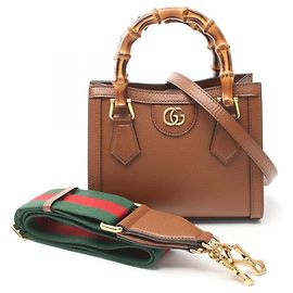 Borsa Tote Gucci Diana in bambù Marrone