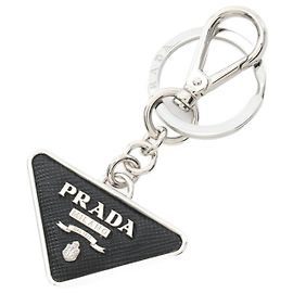 Portachiavi Triangolo Prada Nero Argento
