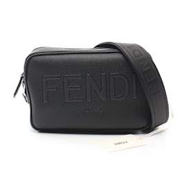 Fendi-Fendi Medium Embossed Camera Case Shoulder Bag-Black
