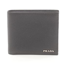Prada-Prada Bi-Fold Leather Wallet-Black