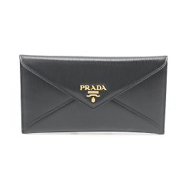 Prada Vitello Move Bi-fold Long Wallet Black