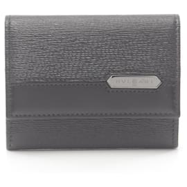Bulgari-Bvlgari Black Leather Coin Purse-Black