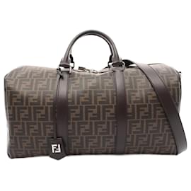 Fendi-Fendi Zucca Boston Bag-Brown,Black