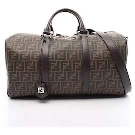 Fendi-Fendi Zucca Boston Bag-Brown,Black