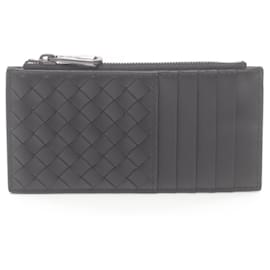 Bottega Veneta-Bottega Veneta Intrecciato Leather Coin Purse-Black