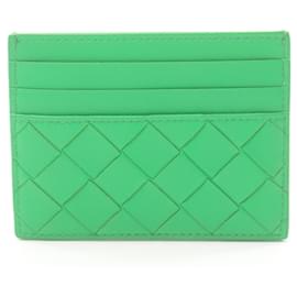 Bottega Veneta-Bottega Veneta Intrecciato Green Leather Card Case-Green